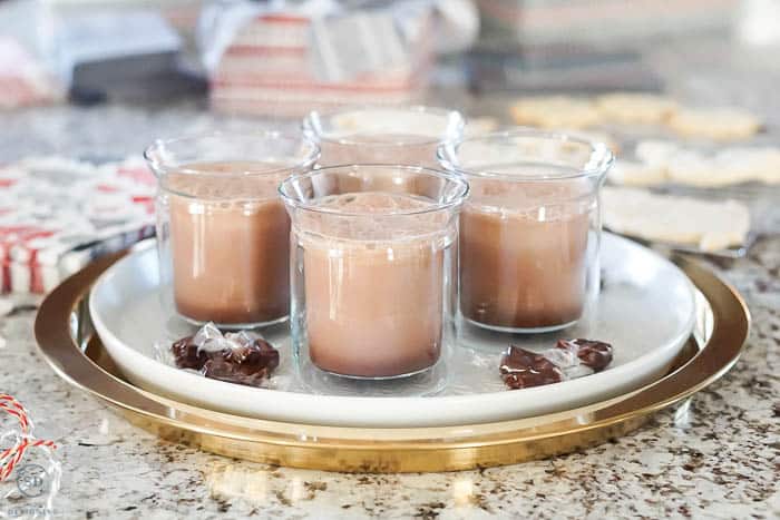 Homemade Hot Cocoa on beautiful tray