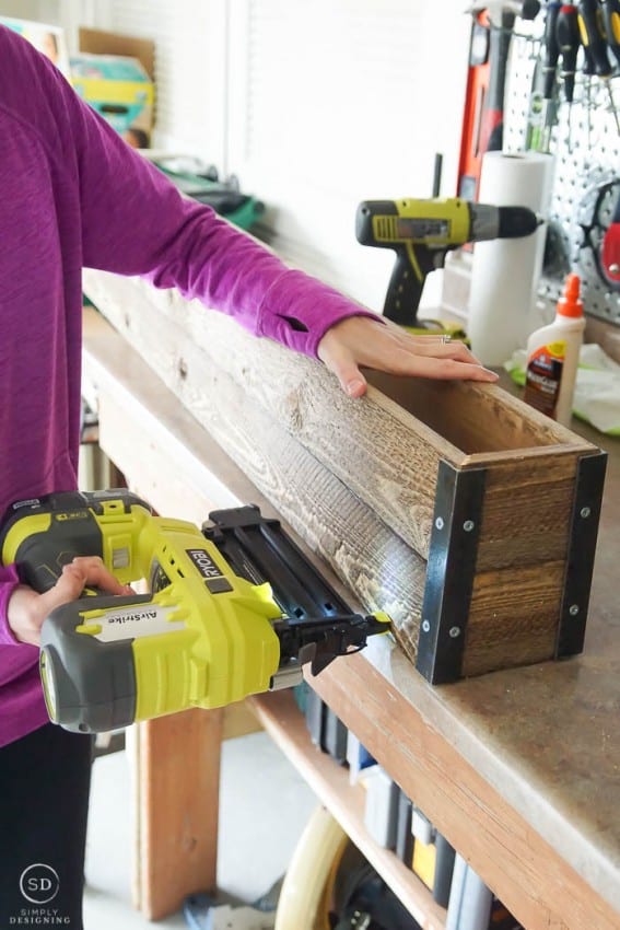 How to make Farmhouse Stocking Holders - nail gun box together