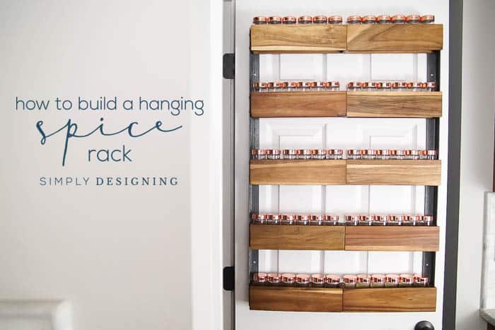 How to Build a DIY Hanging Spice Rack - the perfect farmhouse spice rack to hang on your pantry door