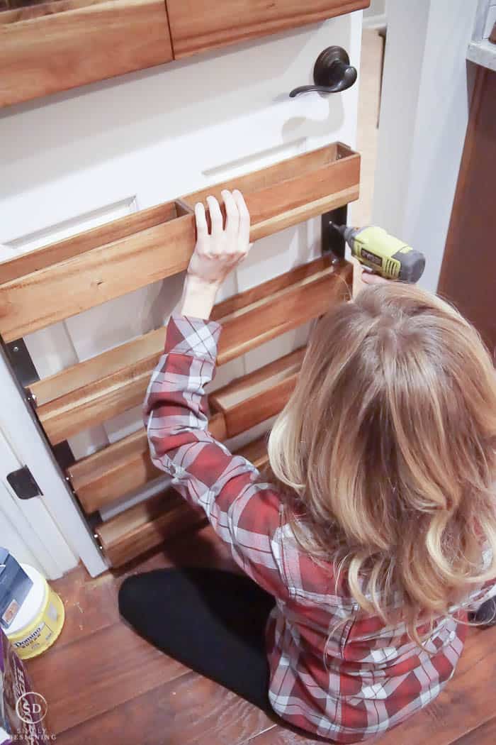 How to hang a spice rack from a pantry door