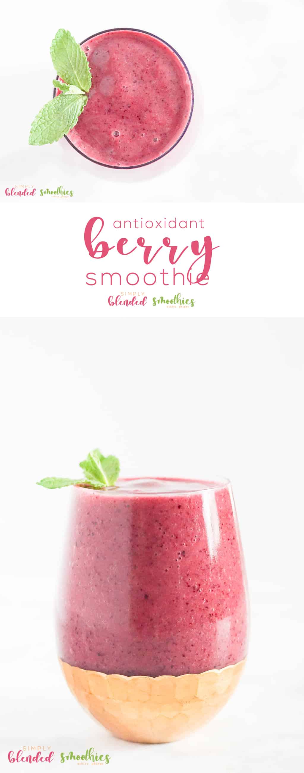 Antioxidant Berry Smoothie Recipe - a delicious mix of cherries, blueberries and pomegranate juice makes this smoothie super healthy and really delicious