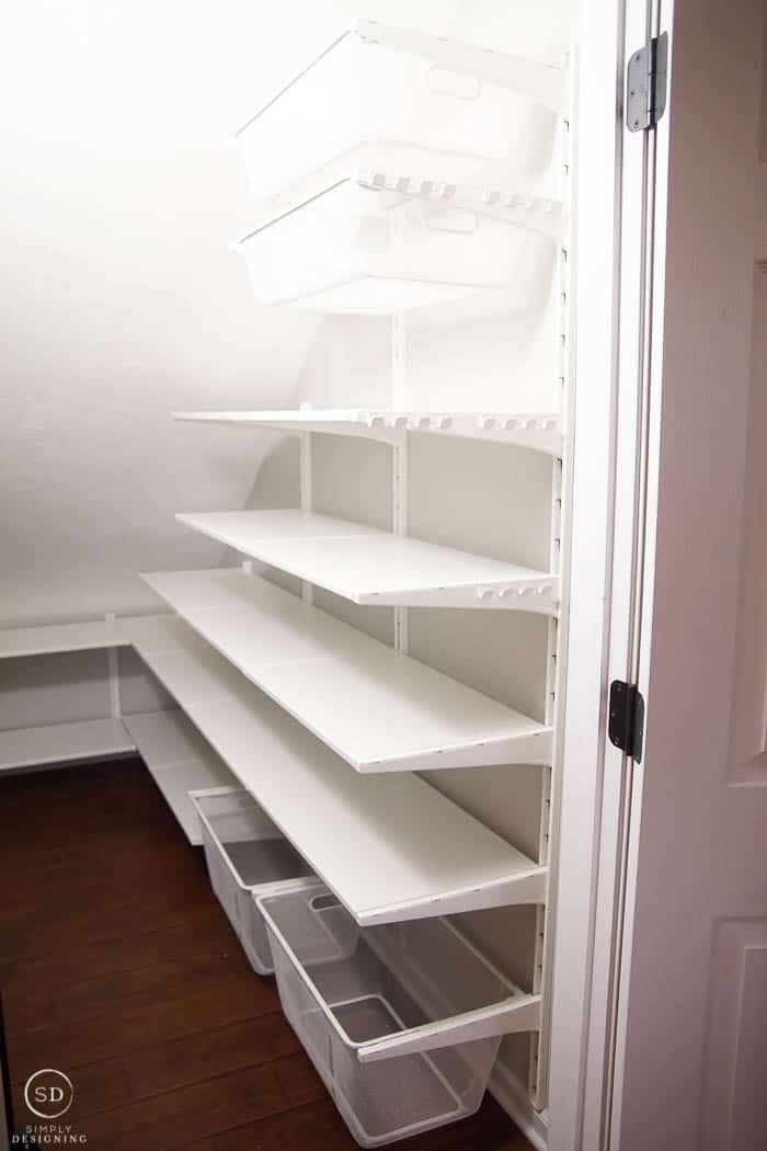 wardrobe staircase shelving ideas