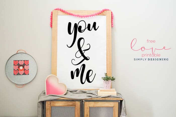 You and Me Printable free love printable perfect print for bedroom or valentines day printable art | You & Me | Free Love Printable | 6 | Free Printable Calendar