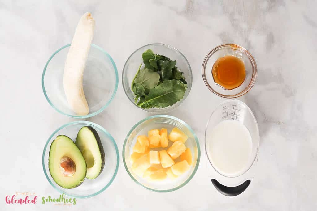 Avocado Green Smoothie Bowl 3 Avocado Green Smoothie Bowl ingredients
