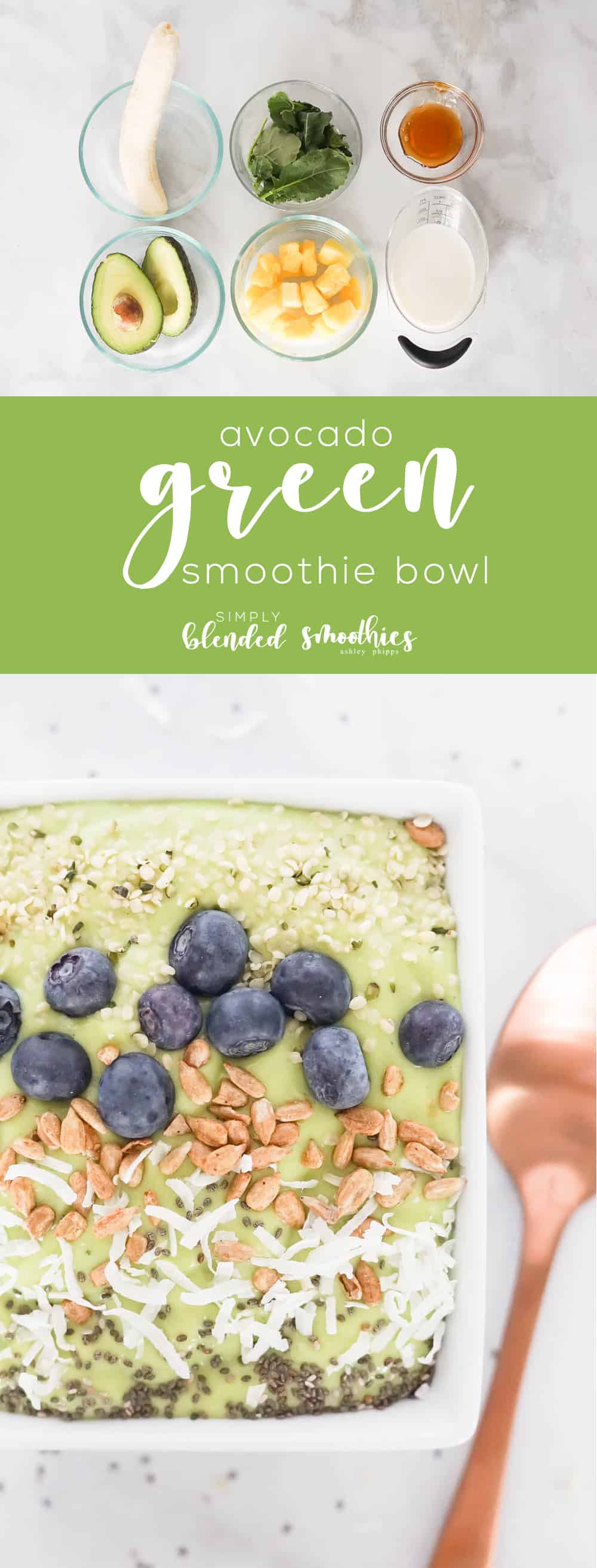 Avocado Green Smoothie Bowl 6 Avocado Smoothie Bowl - a delicious and creamy smoothie bowl recipe - healthy smoothie bowl