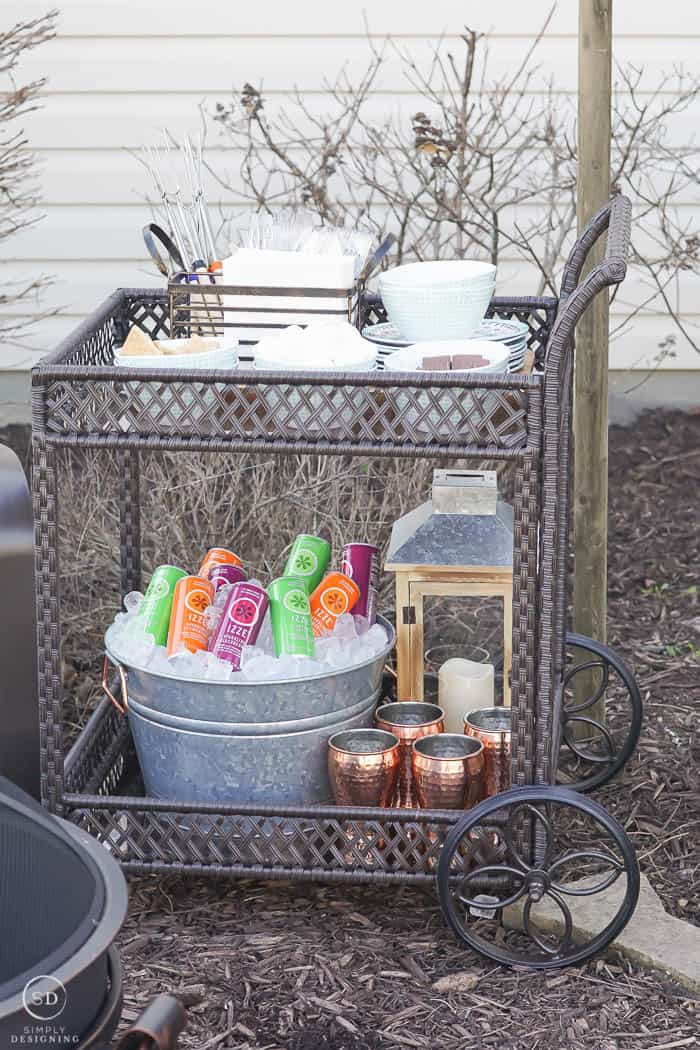 outdoor serving cart