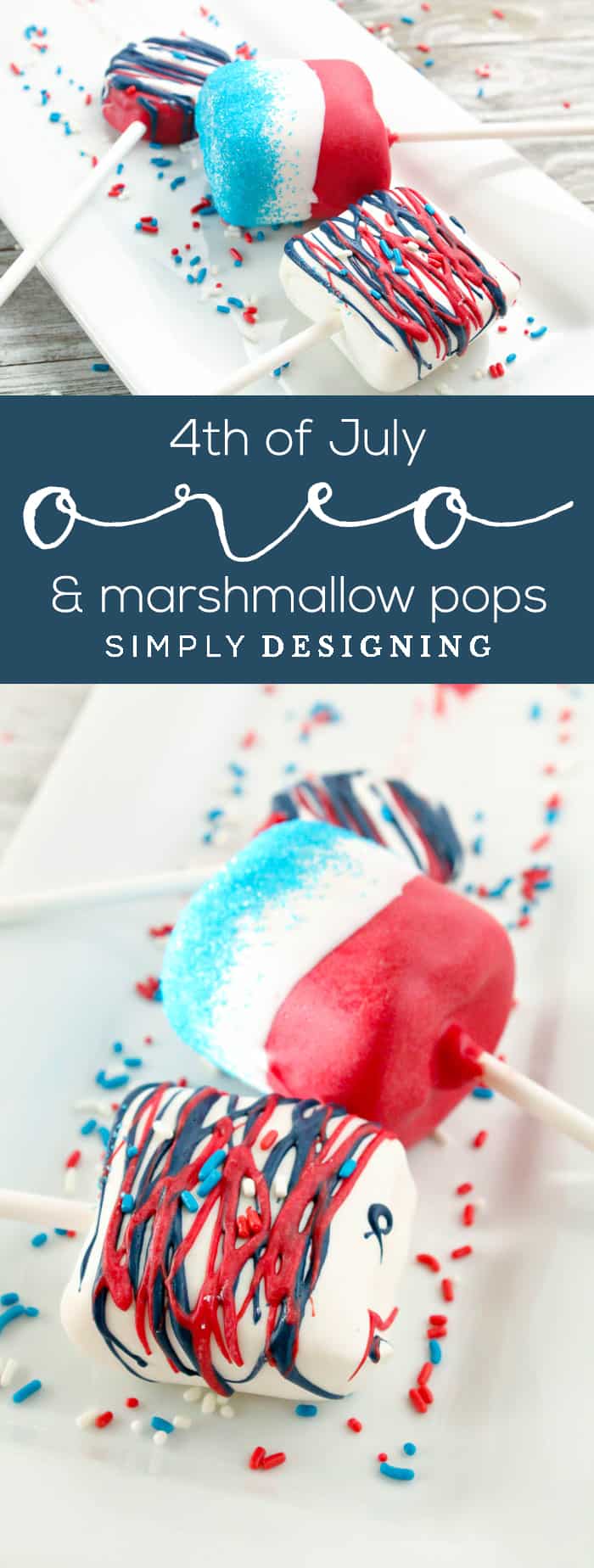 4th of July Oreo Pops and Marshmallow Pops