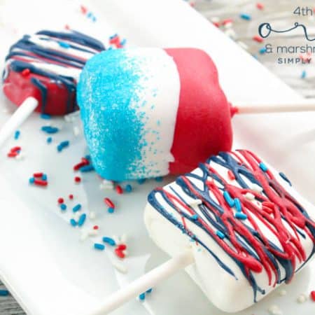 Easy to make 4th of July Oreo Pops and Marshmallow Pops