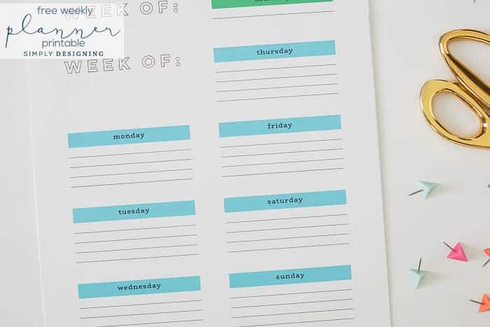 FREE Weekly Printable Planner - a week by week planner you can download and use for free