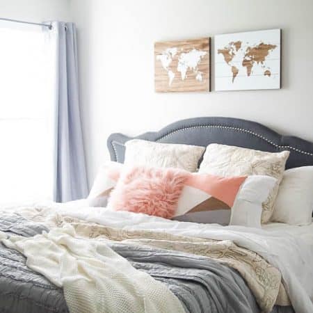 Add Curtains to bedroom - guest bedroom makeover - this before and after is stunning