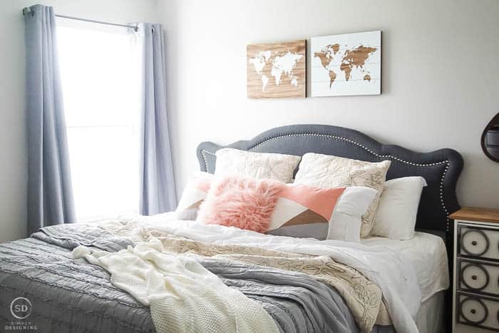 Guest Bedroom Makeover 09119 | Guest Bedroom Makeover + Tips to Make a Guest Room Comfortable | 24 | Metal Shelves