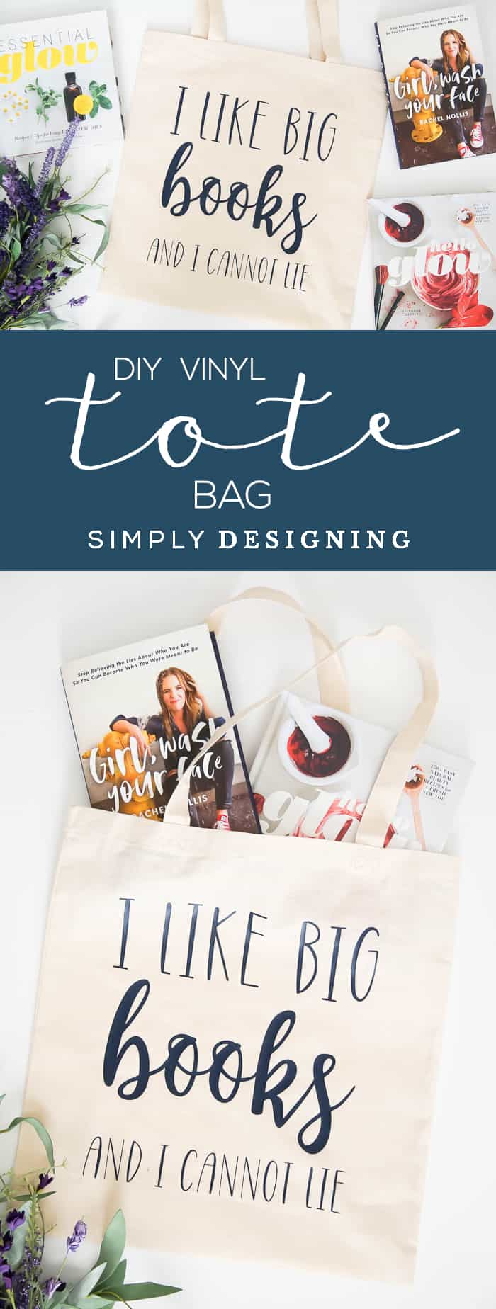 How to add vinyl to a tote bag for the library | Simply Designing with ...