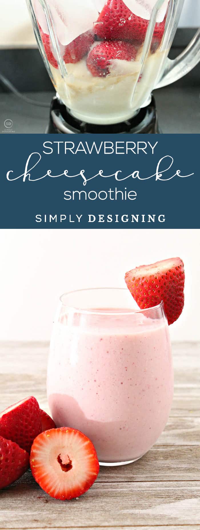 Strawberry Cheesecake Smoothie - this smoothie recipe is simple rich and delicious