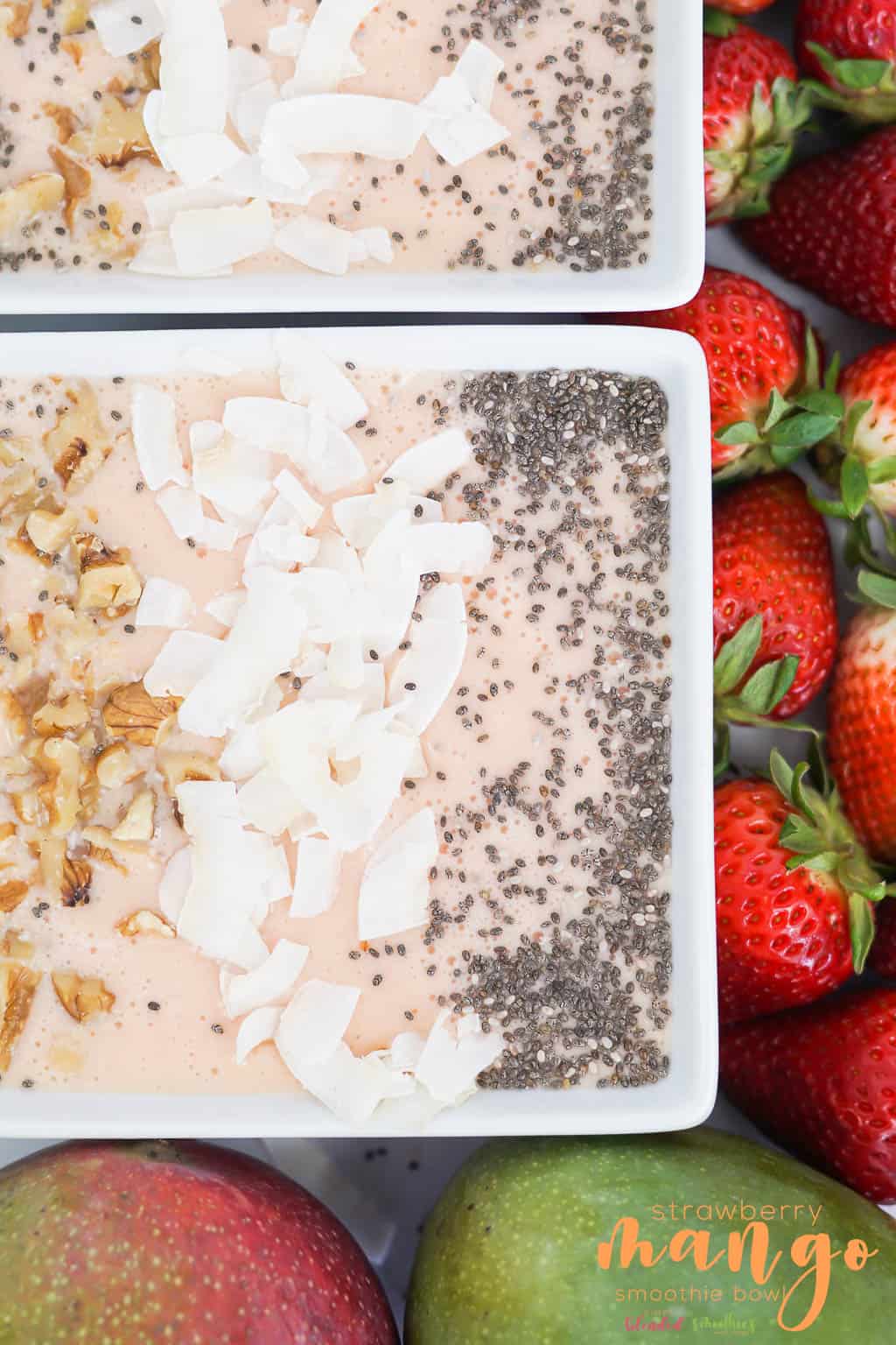 3 Ingredient Mango Pineapple Smoothie 19 Strawberry Mango Smoothie Bowl - this delicious mango strawberry smoothie bowl is so easy to make