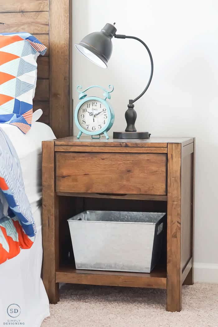 Nightstand for boy bedroom makeover - #ad #BHGLiveBetter #BHGatWalmart @BHGLiveBetter