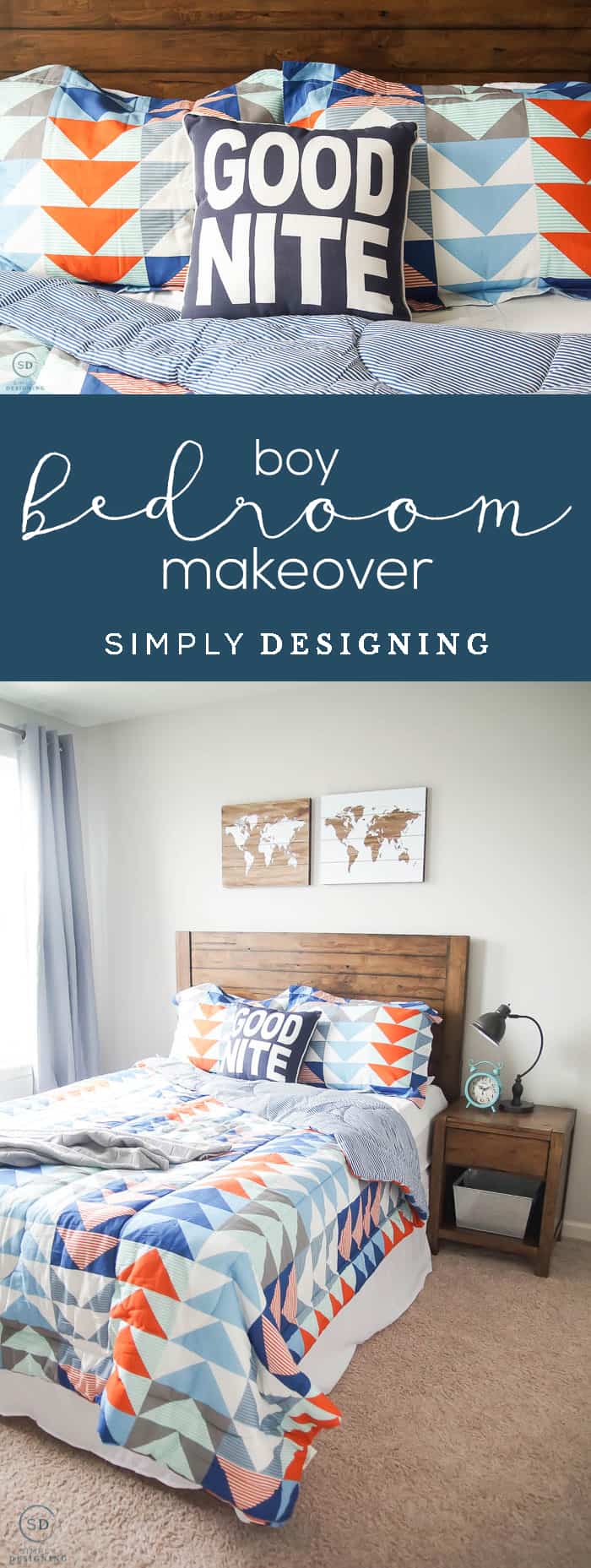 Easy and Cool Boy Bedroom Idea - Boy Bedroom Makeover - boy bedroom idea on a budget - awesome boy bedroom idea - #ad #BHGLiveBetter #BHGatWalmart @BHGLiveBetter @walmart