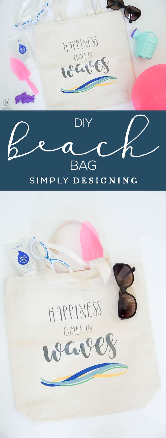 DIY Beach Bag - How to make a Tote Bag with Vinyl - Vinyl Beach Bag