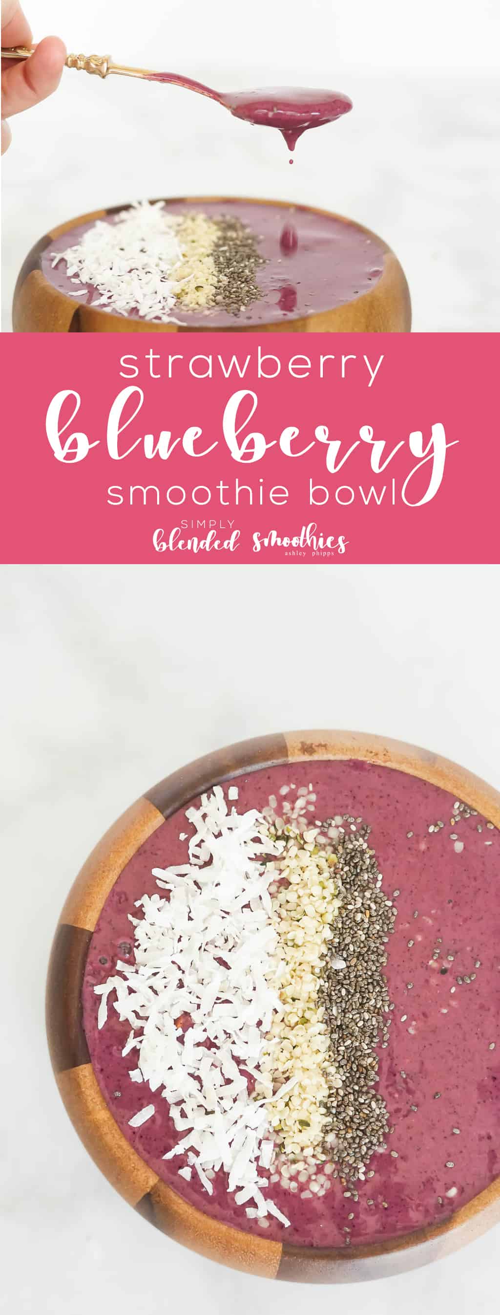 Strawberry Blueberry Smoothie Bowl 1 Strawberry Blueberry Smoothie Bowl - this smoothie bowl is the perfect healthy breakfast