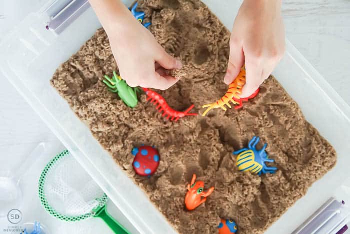 Kinetic sand shop sensory bin