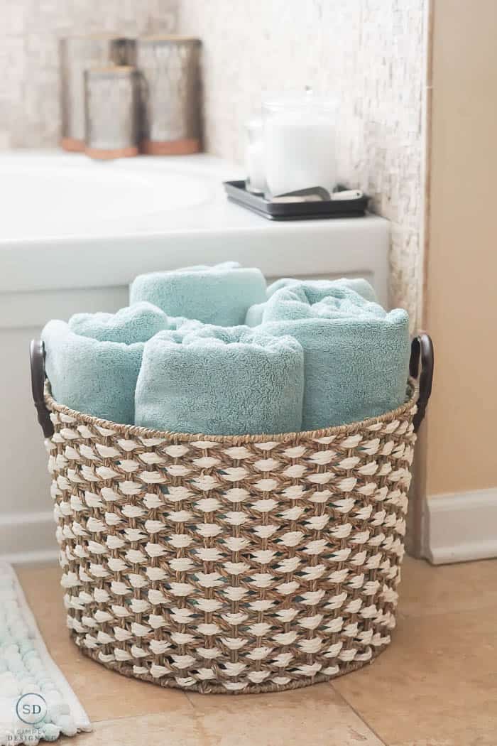 Basket with Towels in it