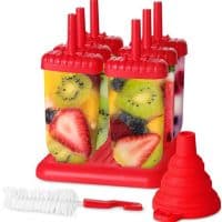 Utopia Home Top-Quality Plastic Popsicle Mold Set – 6 Ice Pop Makers - BPA Free – Folding Funnel & Cleaning Brush