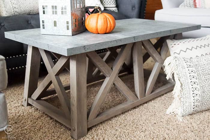 new coffee table in family room update