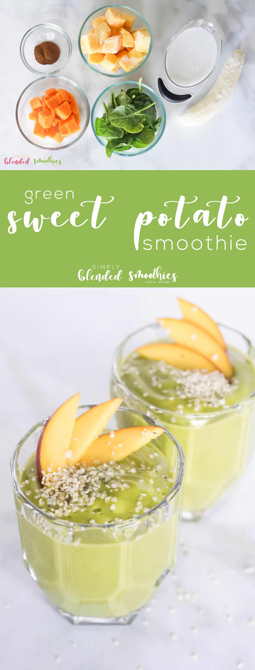 Green Sweet Potato Smoothie 5 Green Sweet Potato Smoothie - this healthy and delicious green smoothie tastes just like fall