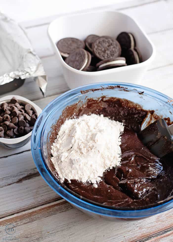 add flour to homemade brownies