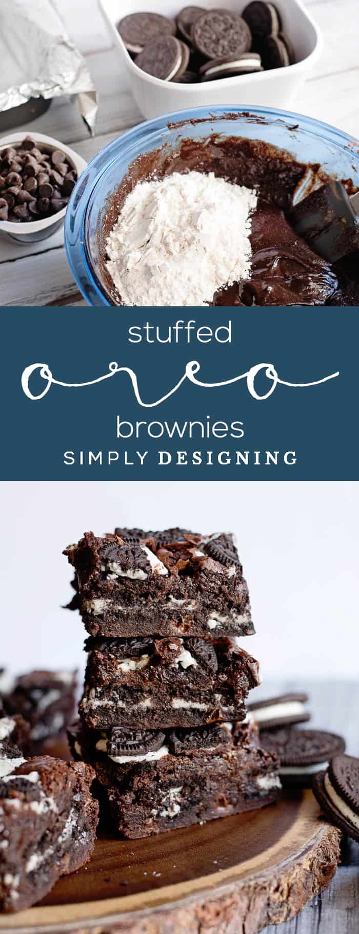 Stuffed Oreo Brownies - a delicious oreo brownie recipe made from scratch but still easy and delicious