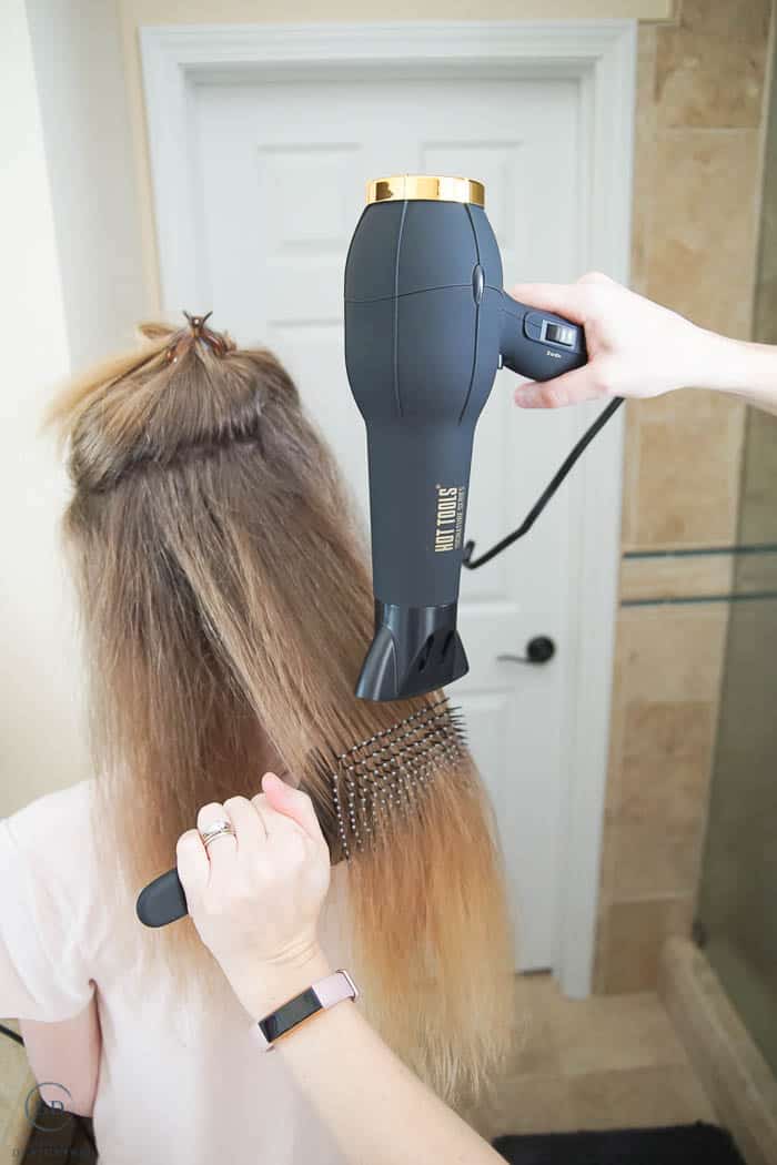 blow dry hair