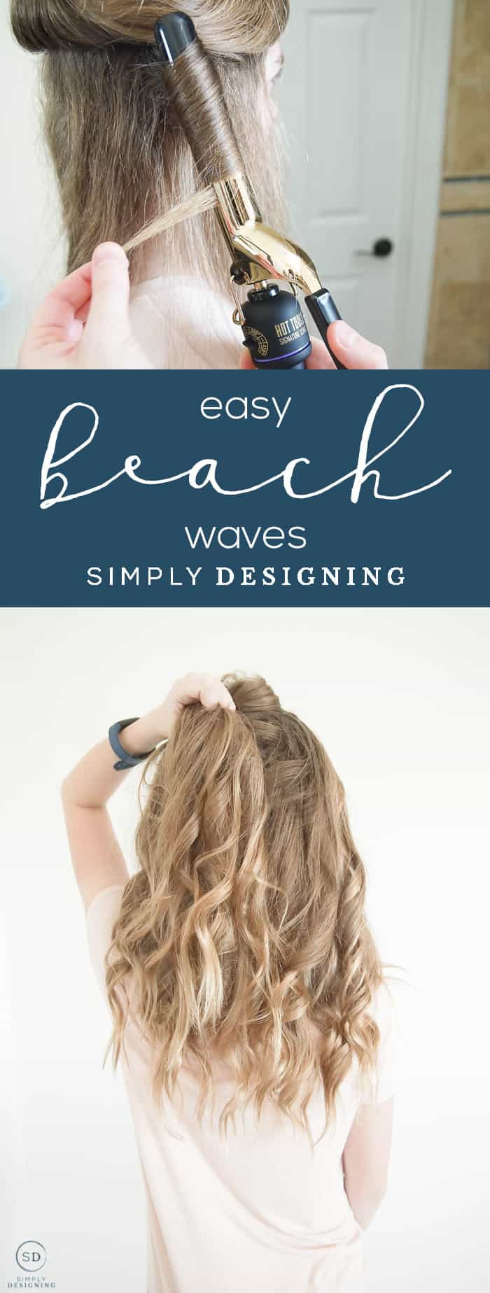 Easy Beach Waves for Long Hair - I am sharing how to create easy beach waves for long or short hair in only a few minutes