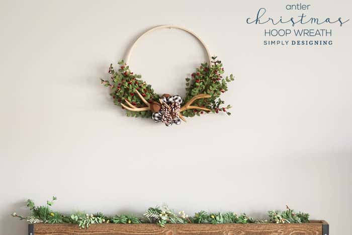 Antler Christmas Hoop Wreath