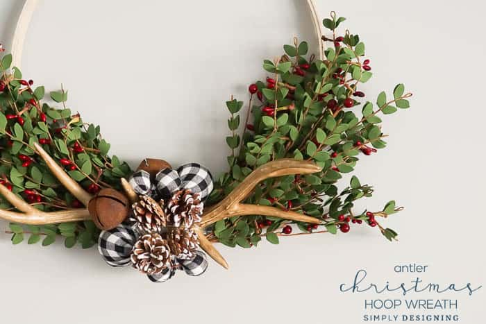 Antler Christmas Wreath | Antler Christmas Hoop Wreath | 3 | How to make Farmhouse Christmas Ornaments