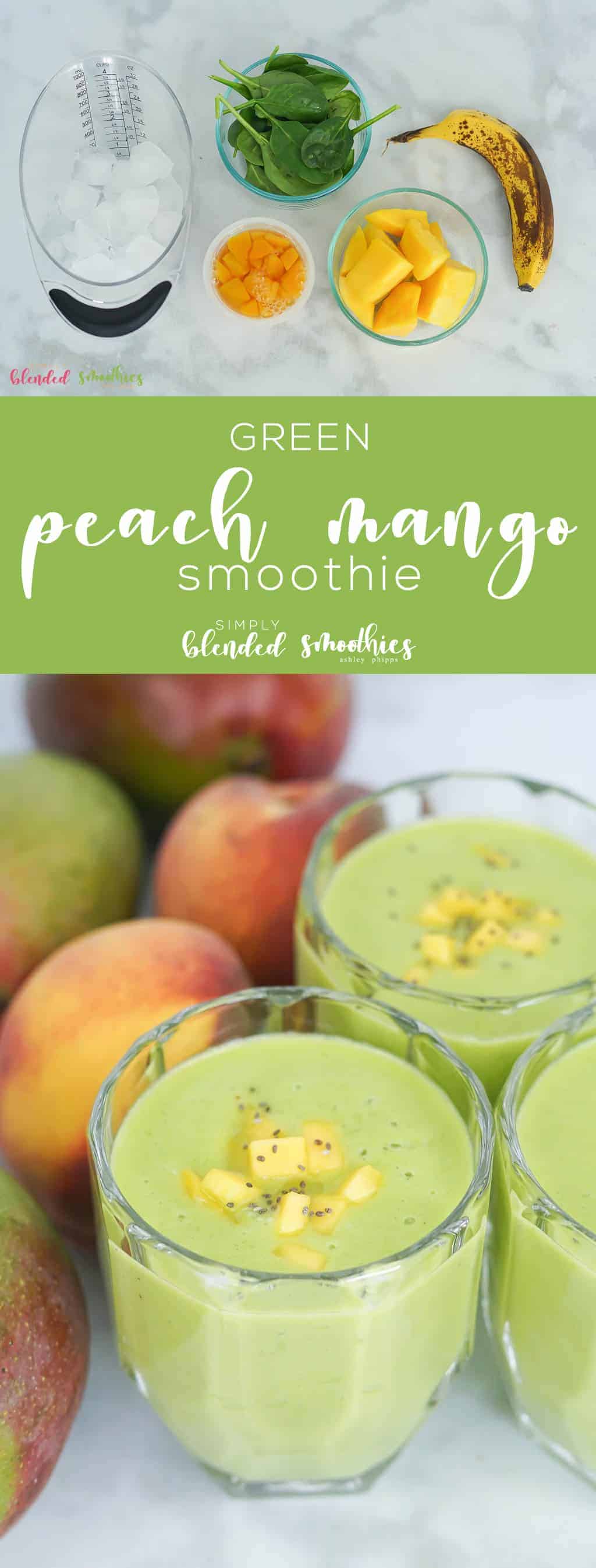 Green Peach Mango Smoothie - This delicious Green Peach Mango Smoothie tastes like a tropical treat and is a healthy and nutrient-rich was to begin your day
