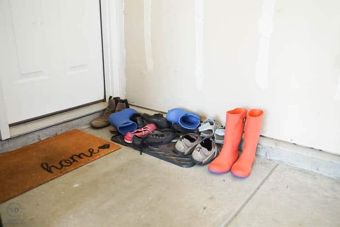 shoes thrown by back door