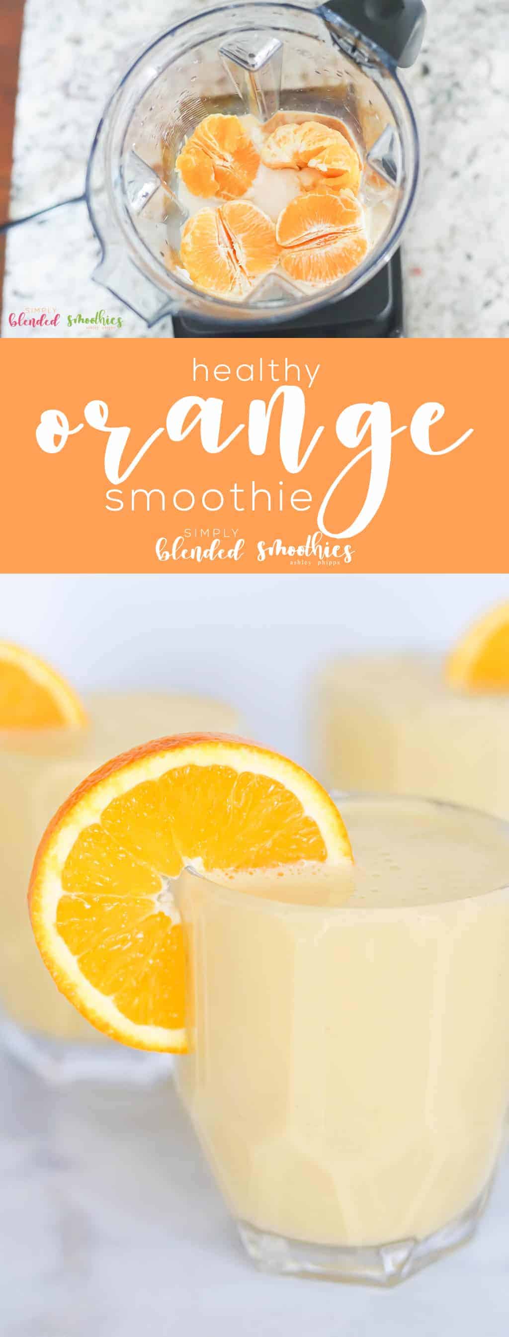 Orange Smoothie 1 Healthy Orange Smoothie - Perfect for breakfast, lunch or dinner, this Orange Smoothie is made with real, whole oranges and is a nutrient-rich and delicious smoothie!