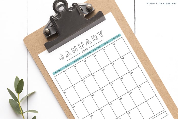 FREE 2019 Printable Calendar 1 FREE 2019 Printable Calendar 30 love you printable