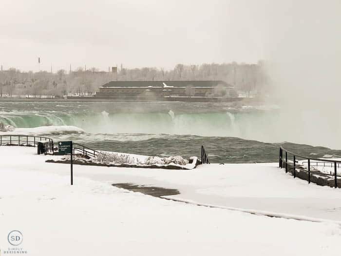 Snow covered Niagara Falls in the winter