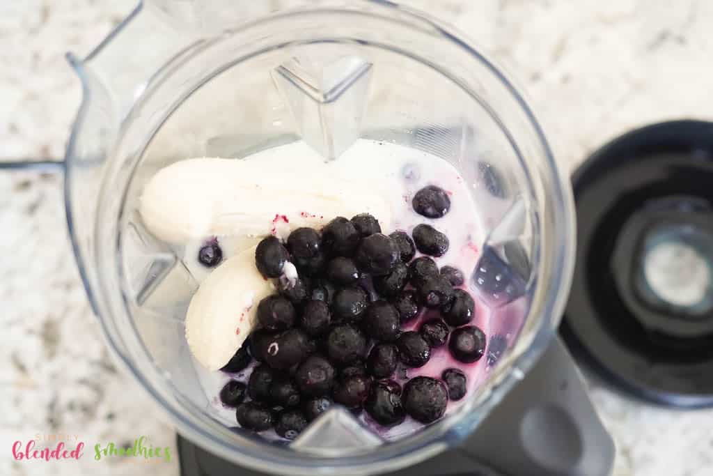 Blueberry Banana Smoothie 6 Blueberry Banana Smoothie ingredients in blender