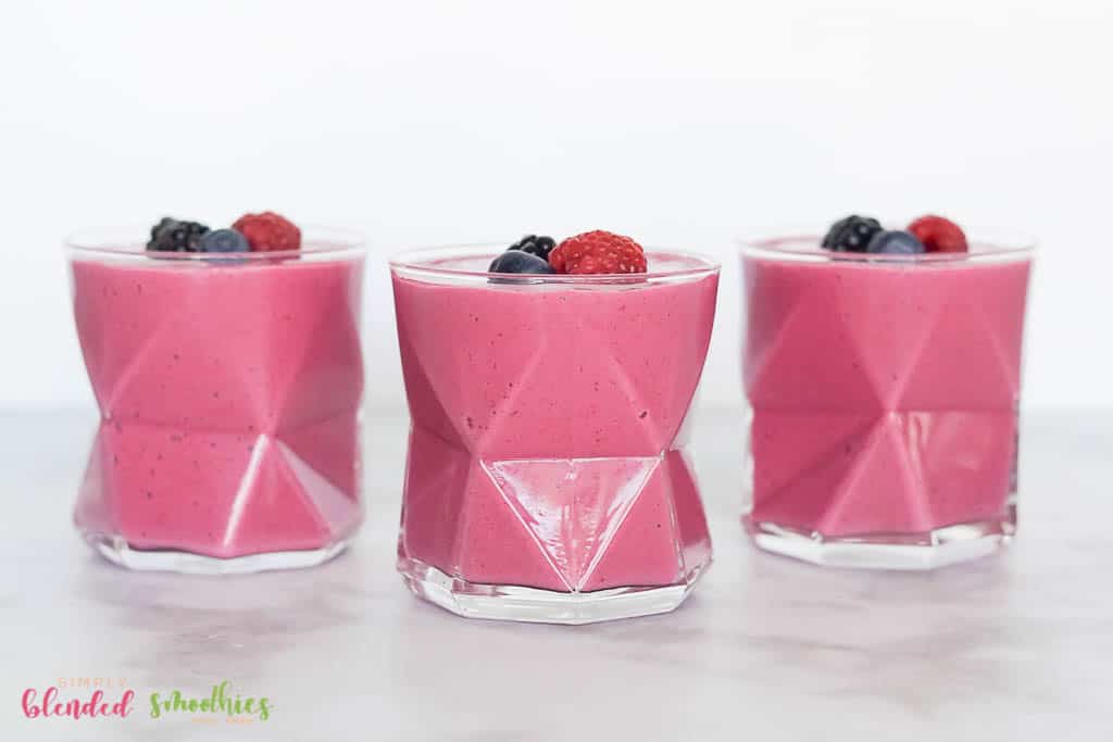 Berry Smoothie 6 photo of three mixed berry smoothies