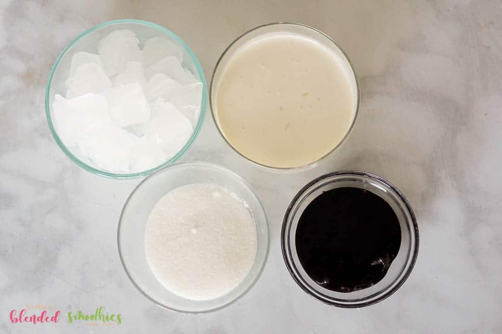 Chocolate Frappe 5 ingredients for a homemade chocolate frappuccino