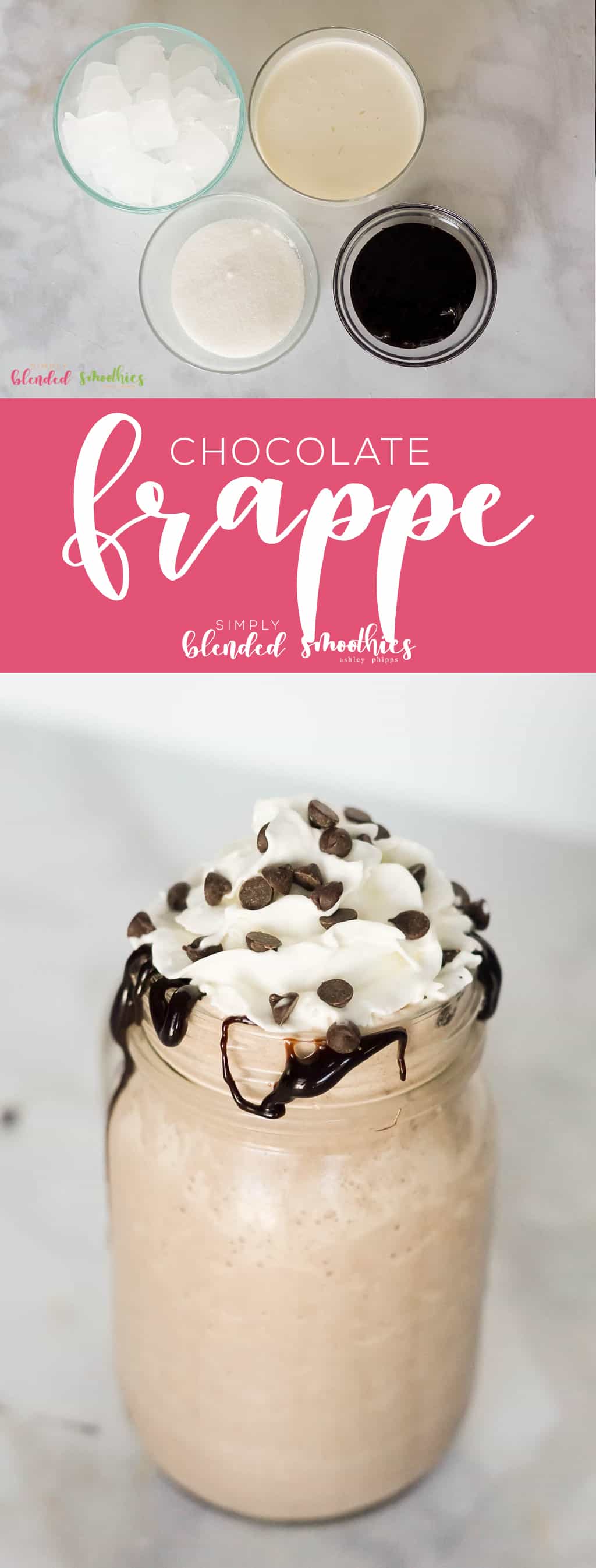 Chocolate Frappe 1 This Chocolate Frappe recipe is just as delicious as one you could buy at an expensive coffee shop but free from yuck ingredients and so much cheaper
