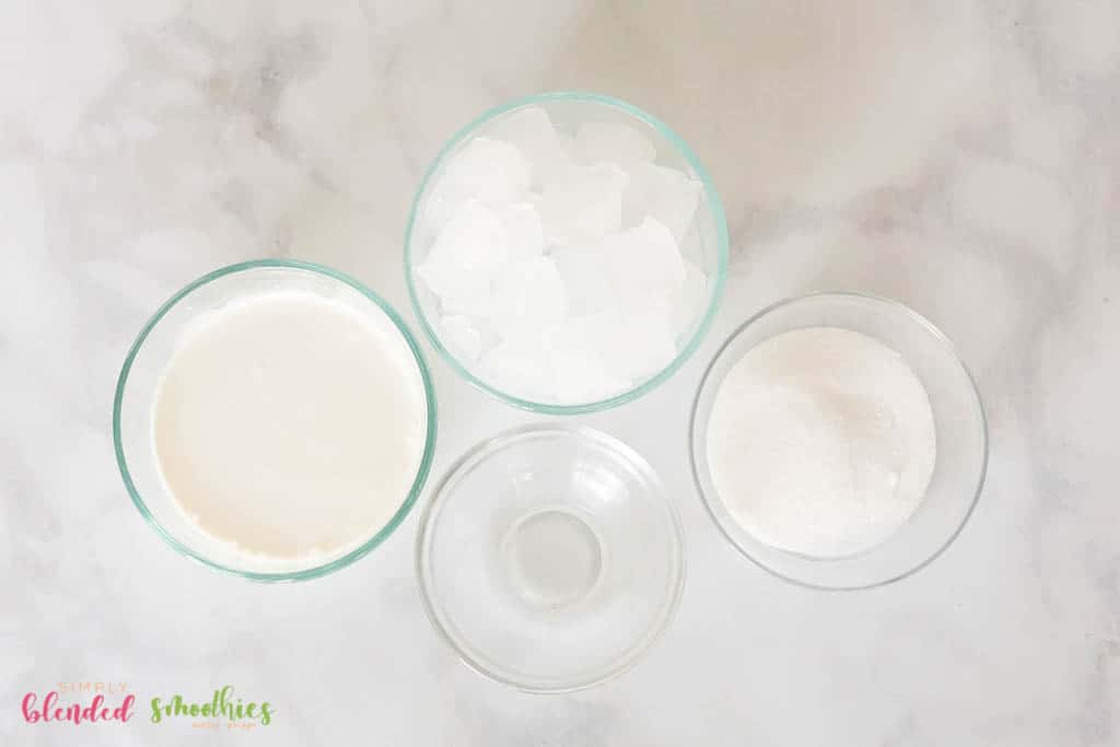 Delicious Vanilla Frappe 5 ingredients for a vanilla frappuccino