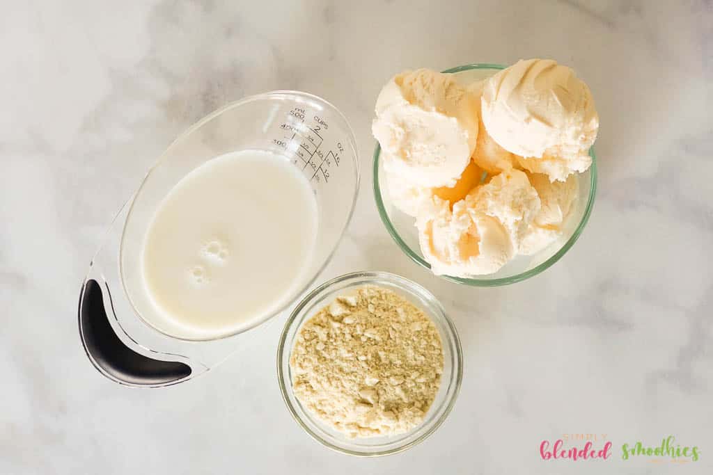 Malted Milkshake 7 ingredents for a vanilla malted milkshake