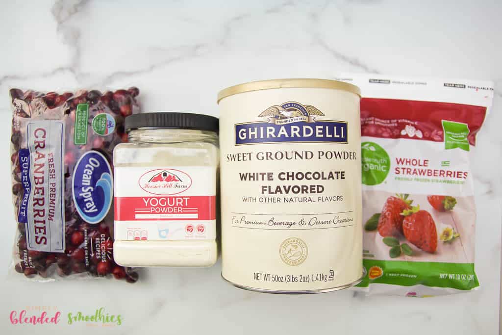 Cranberry Truffle Smoothie 8 ingredients to make a cranberry truffle smoothie