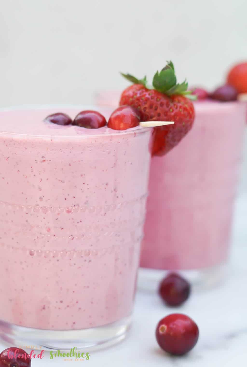 Eggnog Milkshake 17 close up image of cranberry truffle smoothies