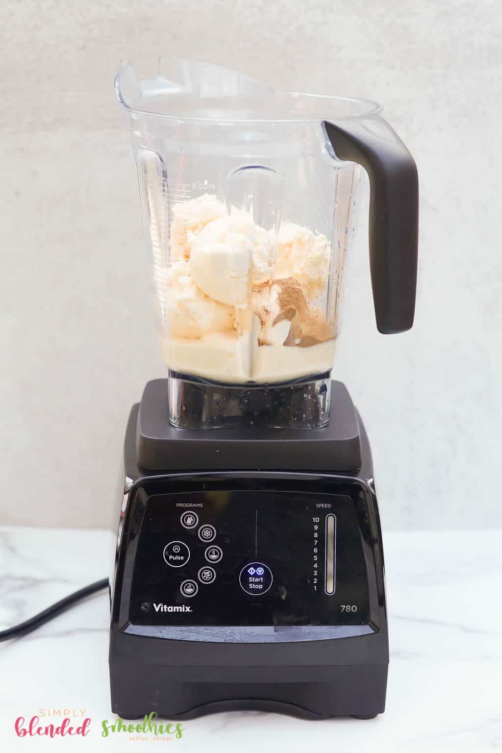 Eggnog Milkshake 8 ingredients for egg nog milkshake in blender