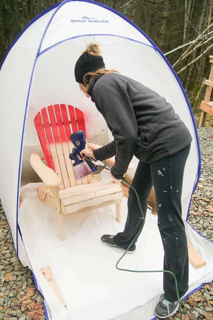 spray paint wood chair