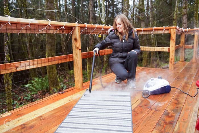 use a steam cleaner on an area rug