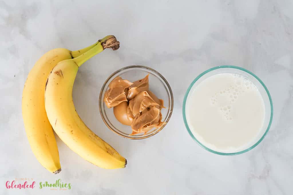 The Best Peanut Butter Banana Smoothie 5 Peanut Butter Banana Smoothie ingredients - banana peanut butter and milk